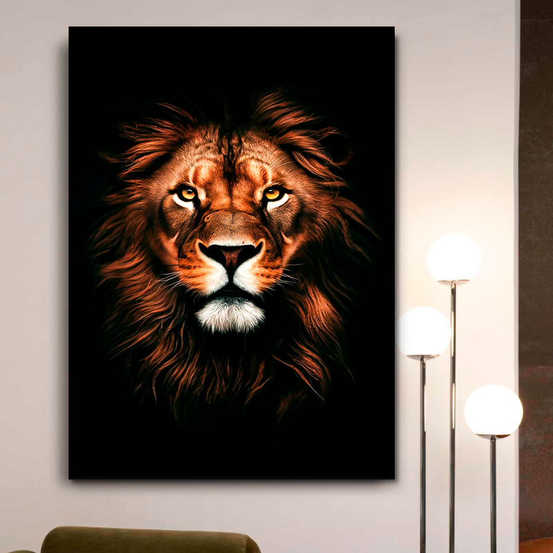 Quadro Decorativo de Leão Rei da Savana