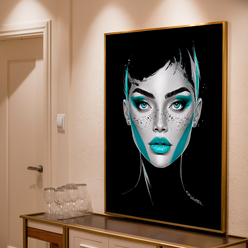 Quadro Decorativo Mulher - Black Ciano