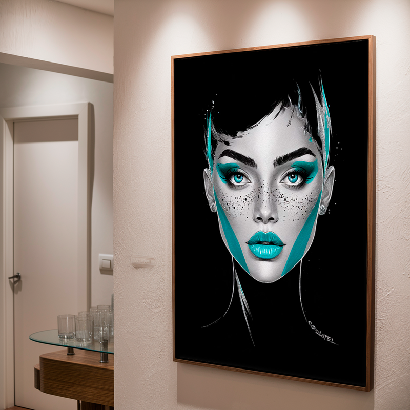 Quadro Decorativo Mulher - Black Ciano