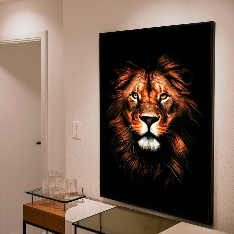 Quadro Decorativo de Leão Rei da Savana