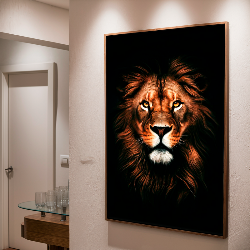 Quadro Decorativo de Leão Rei da Savana