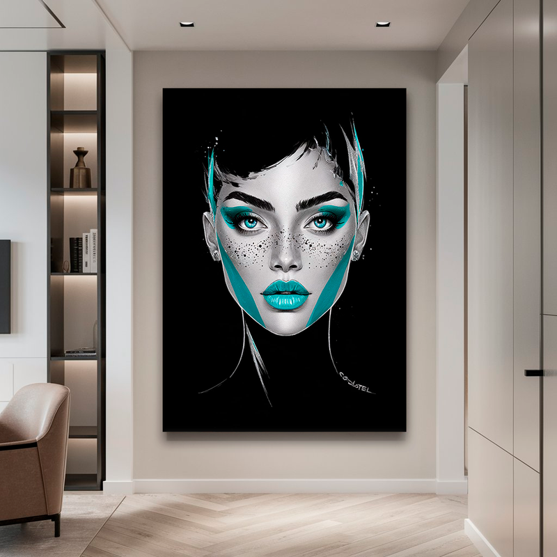 Quadro Decorativo Mulher - Black Ciano