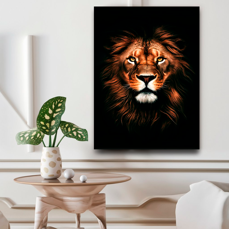 Quadro Decorativo de Leão Rei da Savana