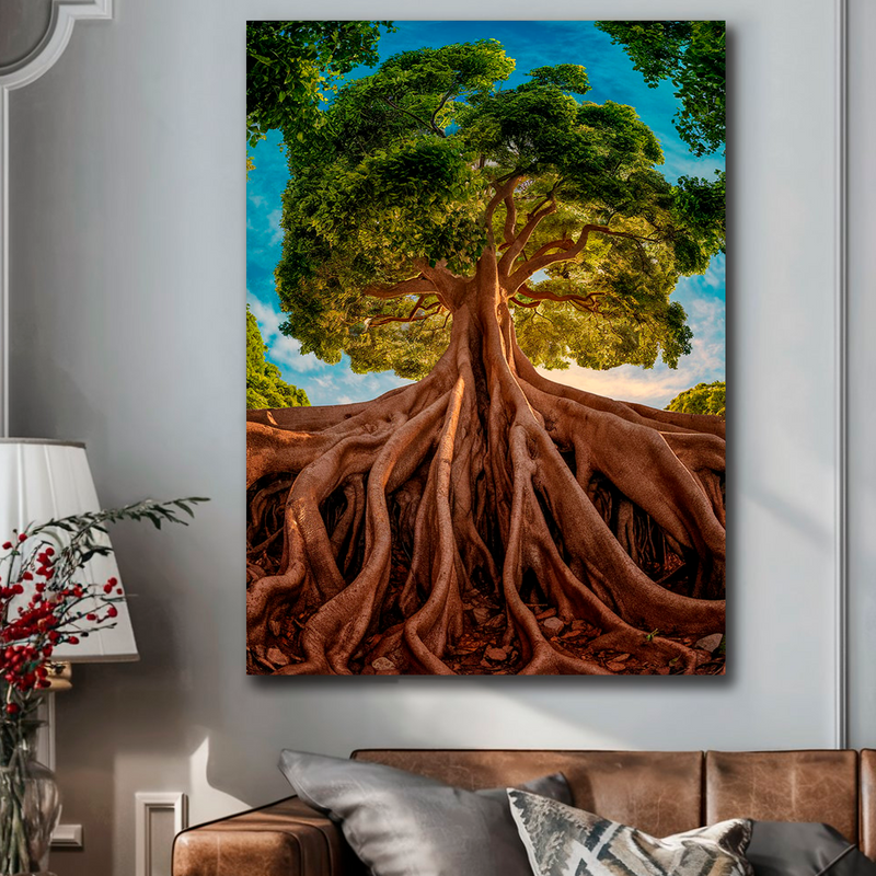 Quadro Decorativo Árvore - Raízes da Vida