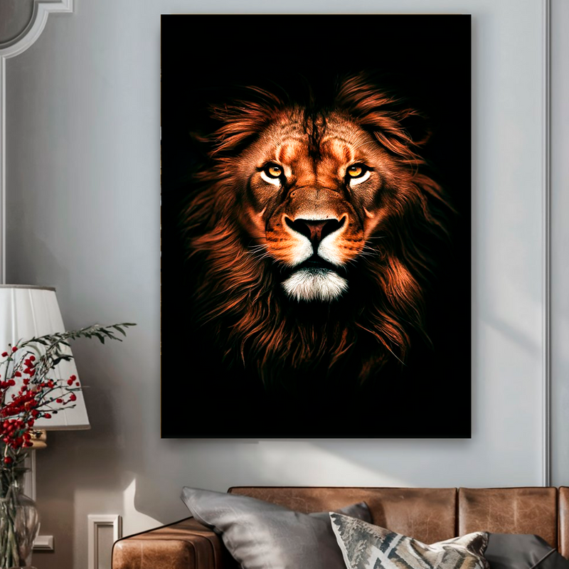 Quadro Decorativo de Leão Rei da Savana