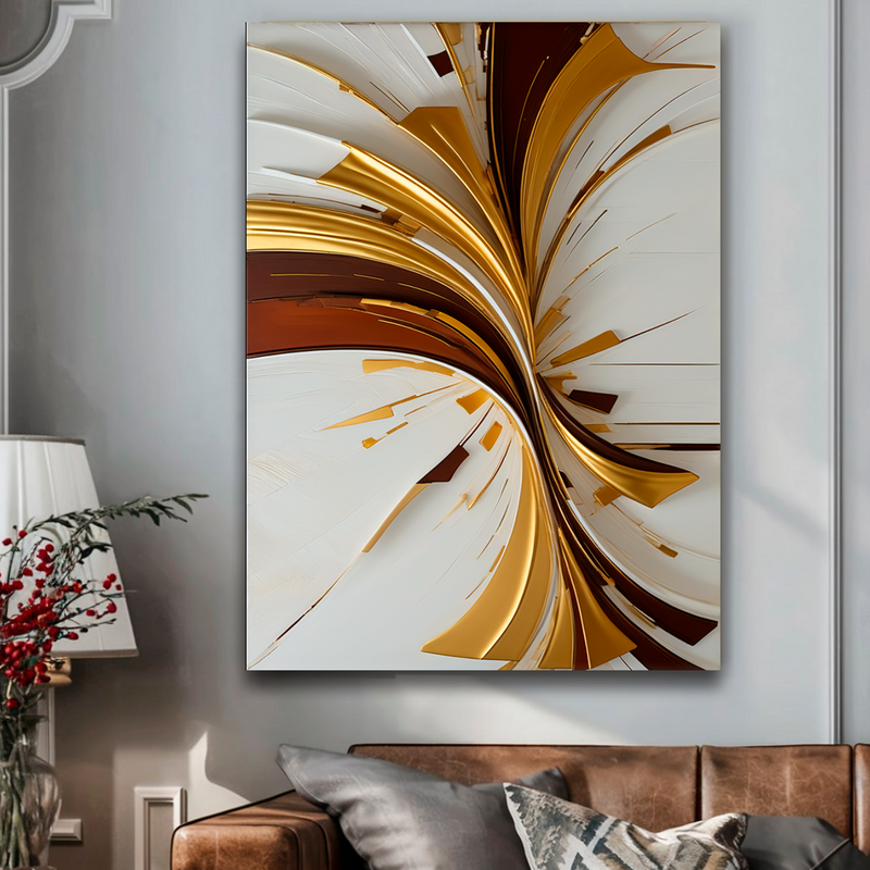 Quadro Decorativo Abstrato Aurora de bronze