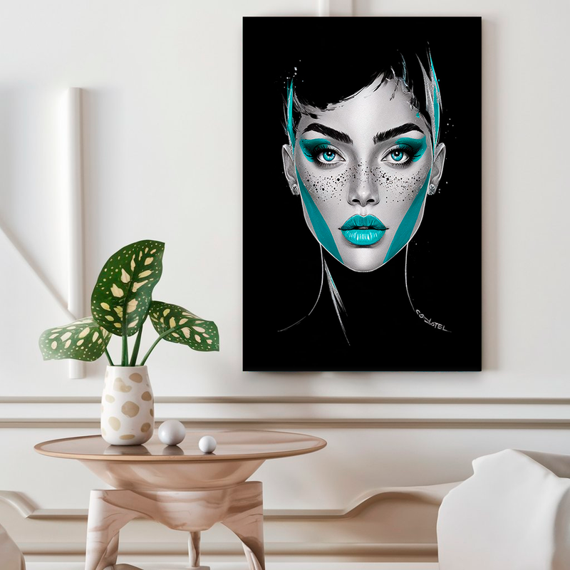 Quadro Decorativo Mulher - Black Ciano