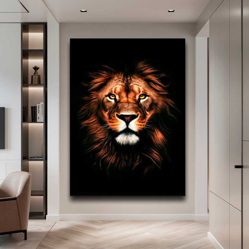 Quadro Decorativo de Leão Rei da Savana