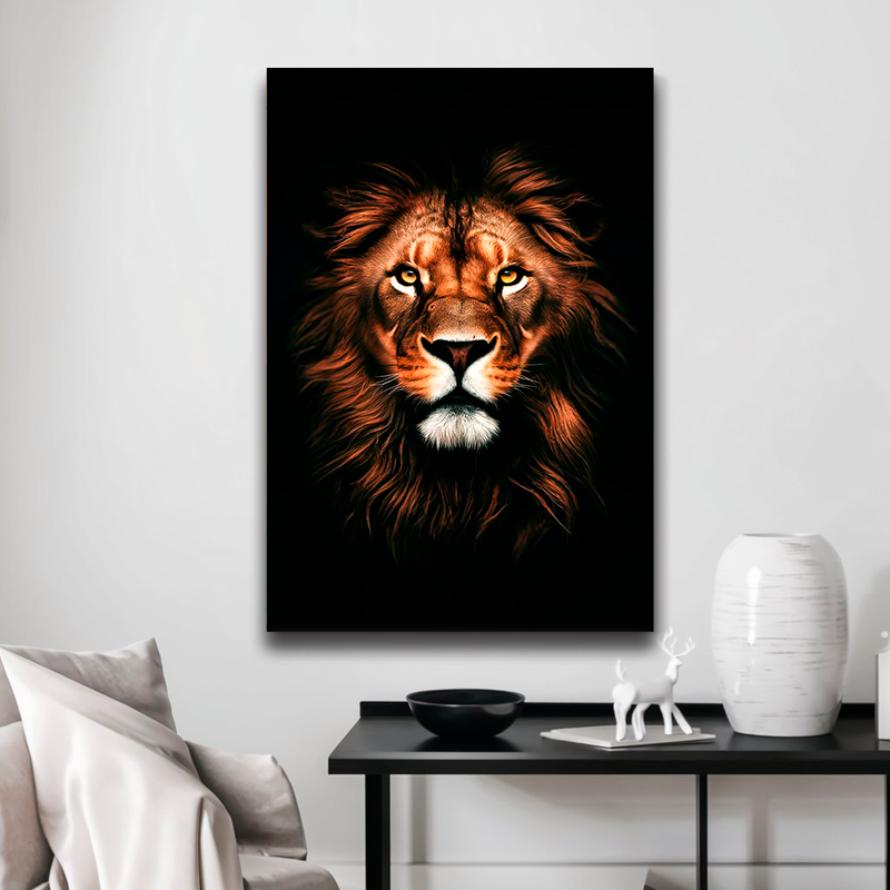 Quadro Decorativo de Leão Rei da Savana