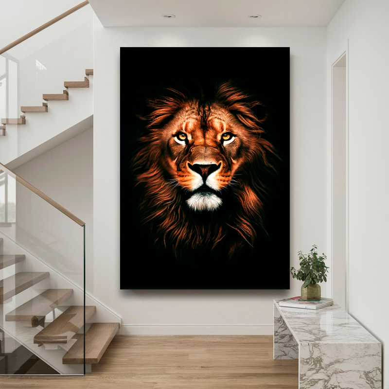 Quadro Decorativo de Leão Rei da Savana