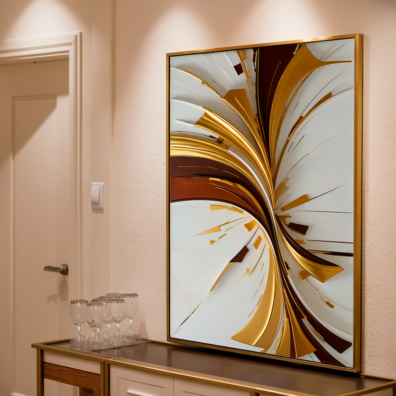 Quadro Decorativo Abstrato Aurora de bronze