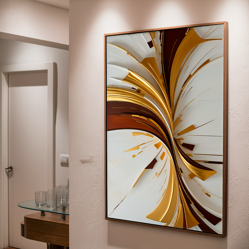 Quadro Decorativo Abstrato Aurora de bronze