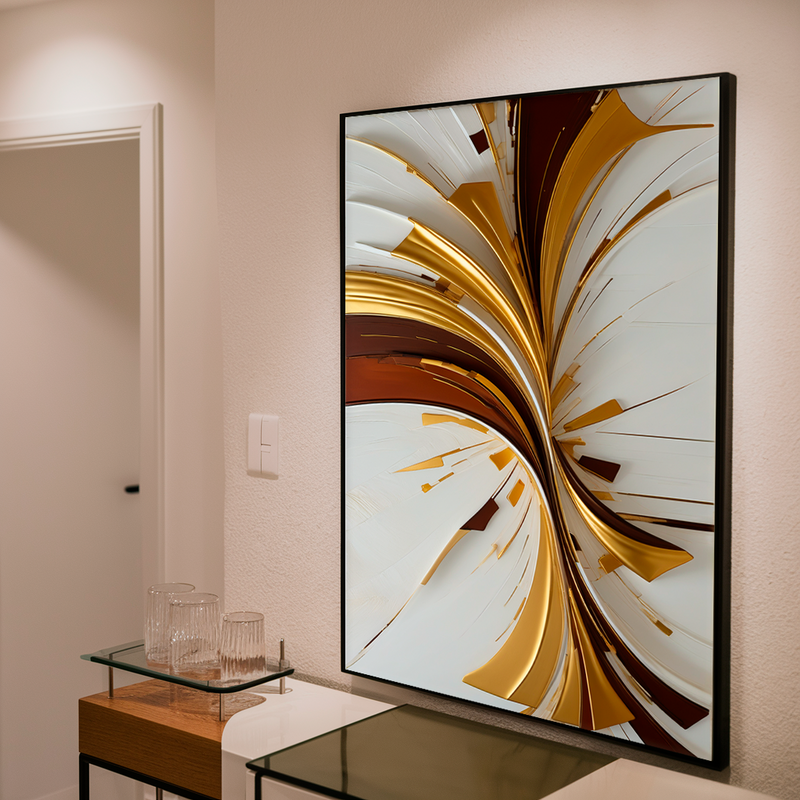 Quadro Decorativo Abstrato Aurora de bronze