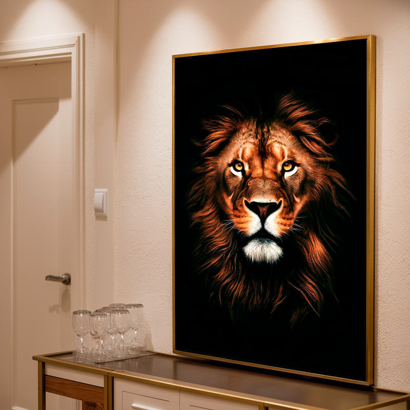 Quadro Decorativo de Leão Rei da Savana