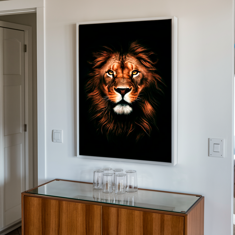 Quadro Decorativo de Leão Rei da Savana