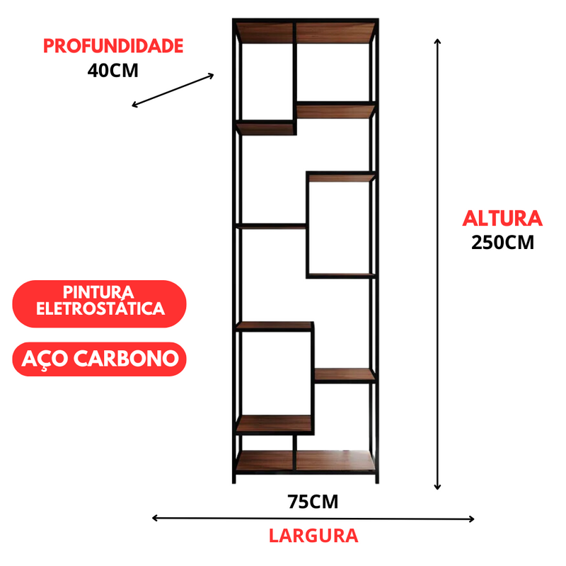 Estante Moderna Estilo Industrial Elegance
