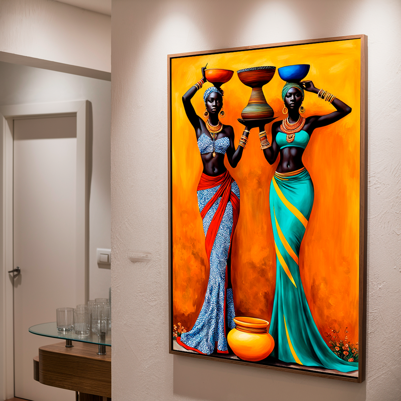 Quadro Decorativo Mulher - Africanas com Vasos